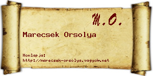 Marecsek Orsolya névjegykártya